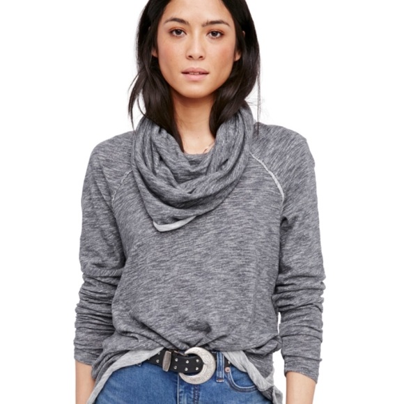 Free People beach cocoon heather gray pullover L - Picture 8 of 8